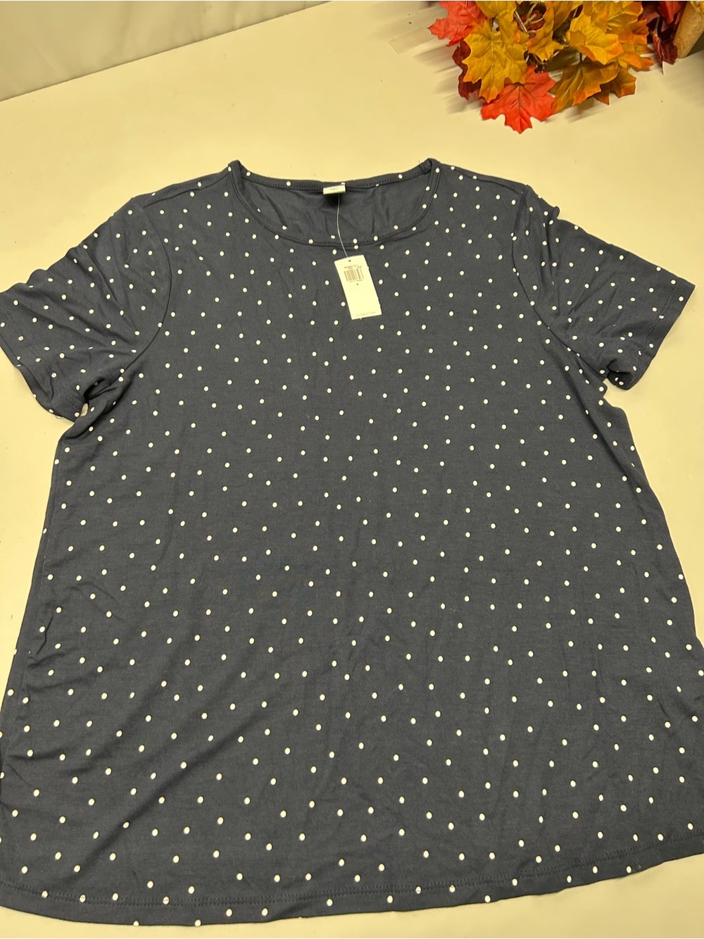 Old Navy Navy Blue Dot Short Sleeve Tee